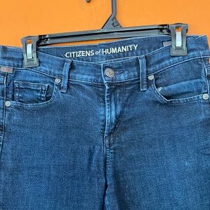 Citizens of Humanity ladies jeans in blue denim size 27. Straight leg extra long